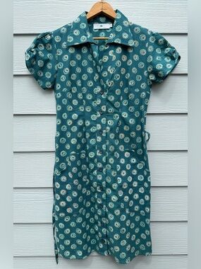 Passion Lilie Aztec Medallion Print Button Down XS Dress!